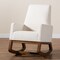 Baxton Studio Yashiya MidCentury Modern OffWhite Boucle Upholstered and Walnut Brown Finished Wood Rocking Chair 225-12925-ZORO - alternate 8